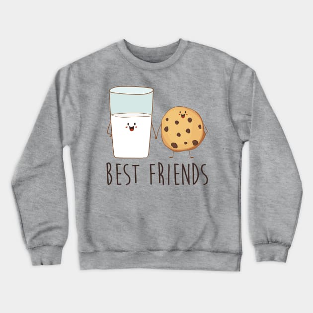 Best Friends Milk And Cookie Cute Cookie Crewneck Sweatshirt by Dreamy Panda Designs